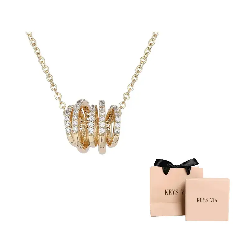 

Рекомендуемое колье с кулоном на ключицу из сплава с искусственным цирконом для женщин KEYS VIA, золото