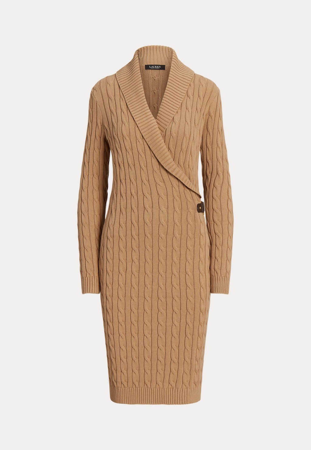 

Платье-джемпер CABLE KNIT BUCKLE TRIM JUMPER DRESS Lauren Ralph Lauren, коричневый