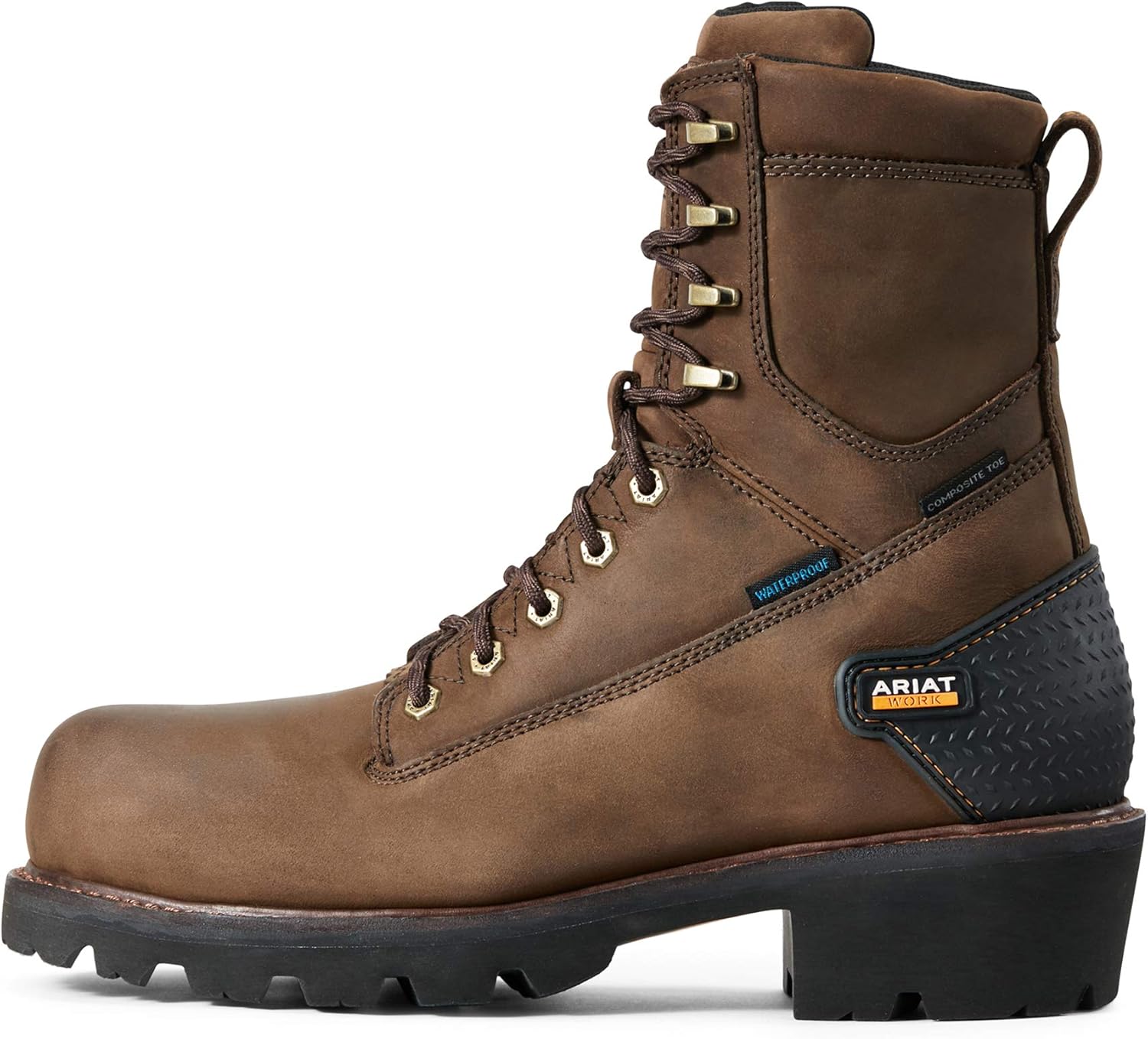 Мужские ботинки Ariat Powerline 8 H2O, коричневый — фото 2