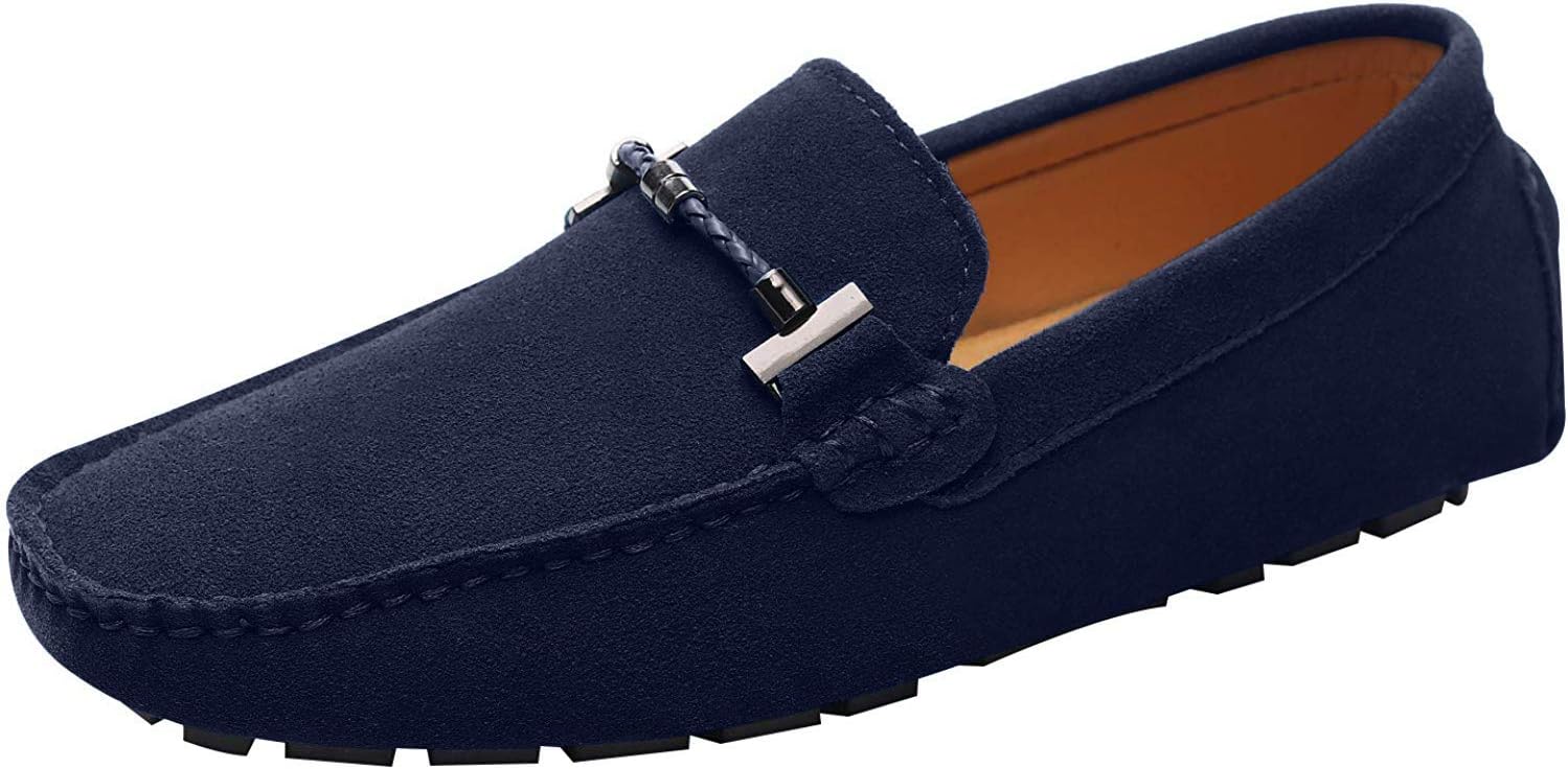 

Мужские элегантные лоферы ANUFER с пряжкой, комфортные замшевые туфли, стильные мокасины, темно-синий