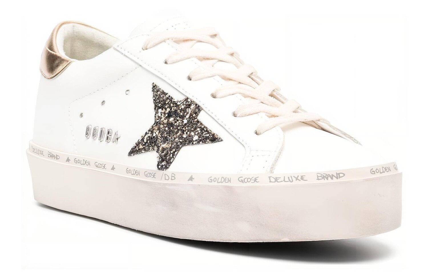 Кроссовки женские Golden Goose Hi Star White Glitter, белый — фото 2