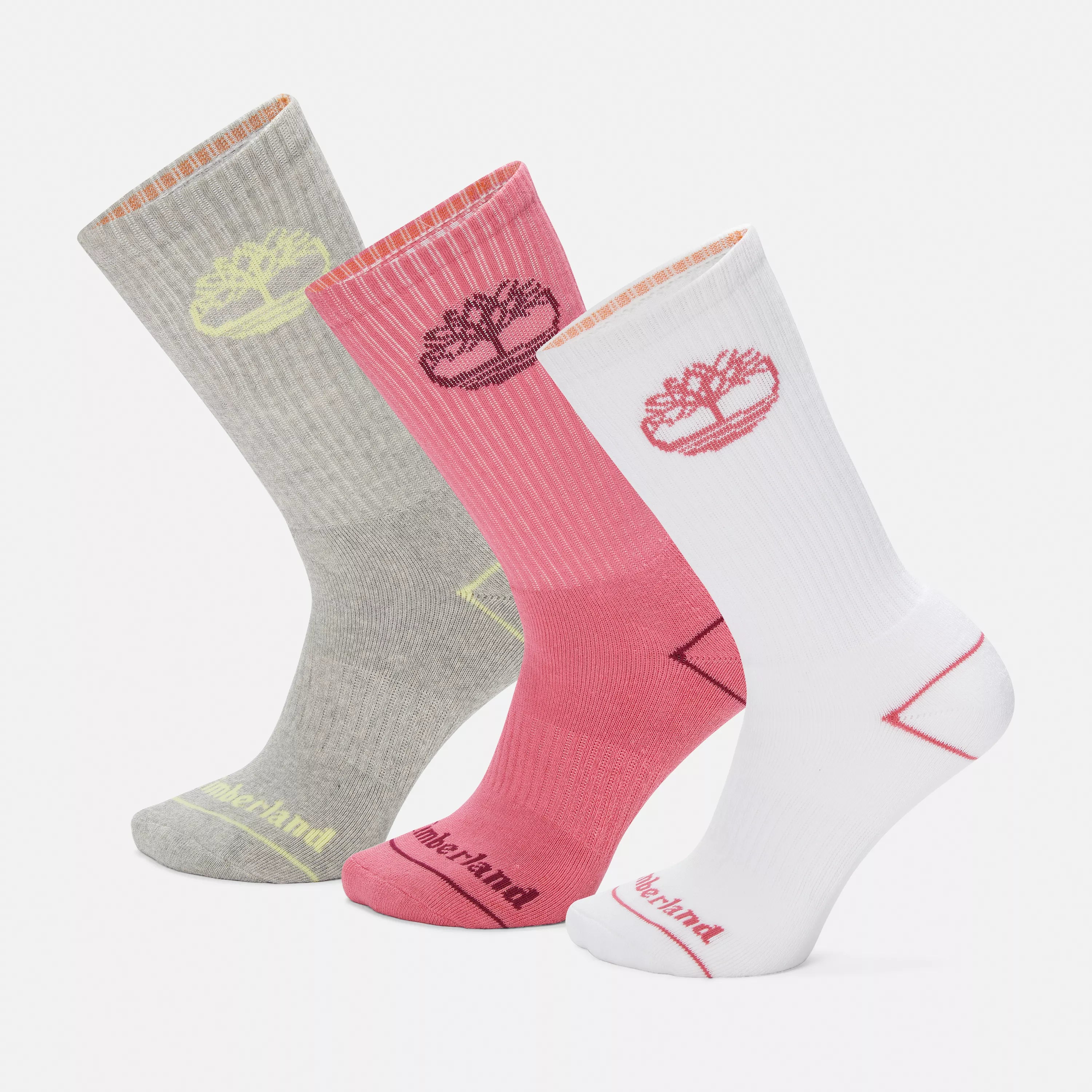 

3 пары носков Bowden Crew с логотипом в виде дерева Timberland, цвет berry pink