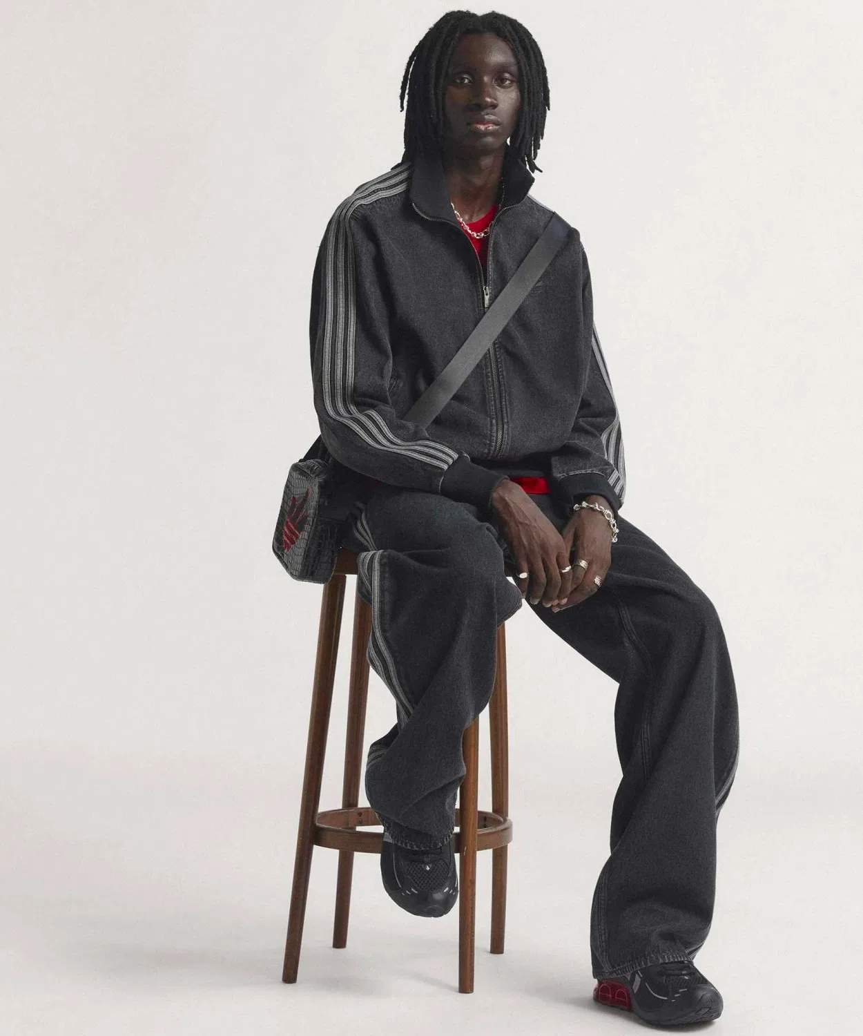Трек-топ джинсовый Firebird adidas Originals — фото 4