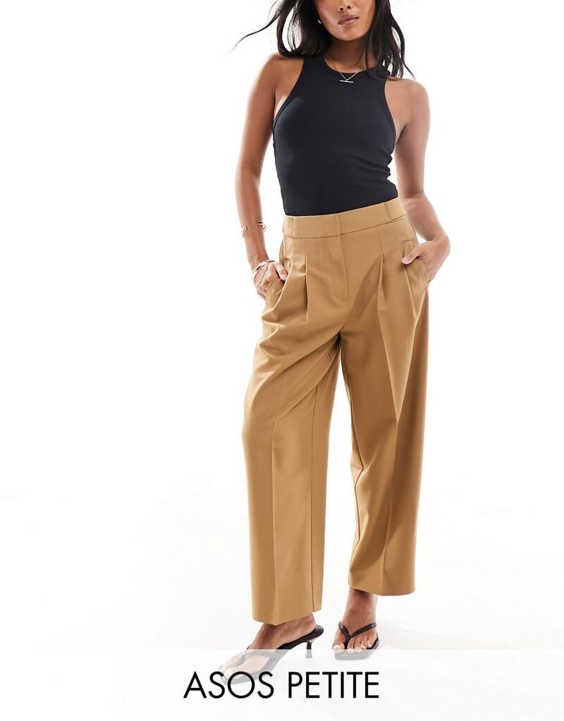 

Коричневые брюки прямого кроя ASOS Petite