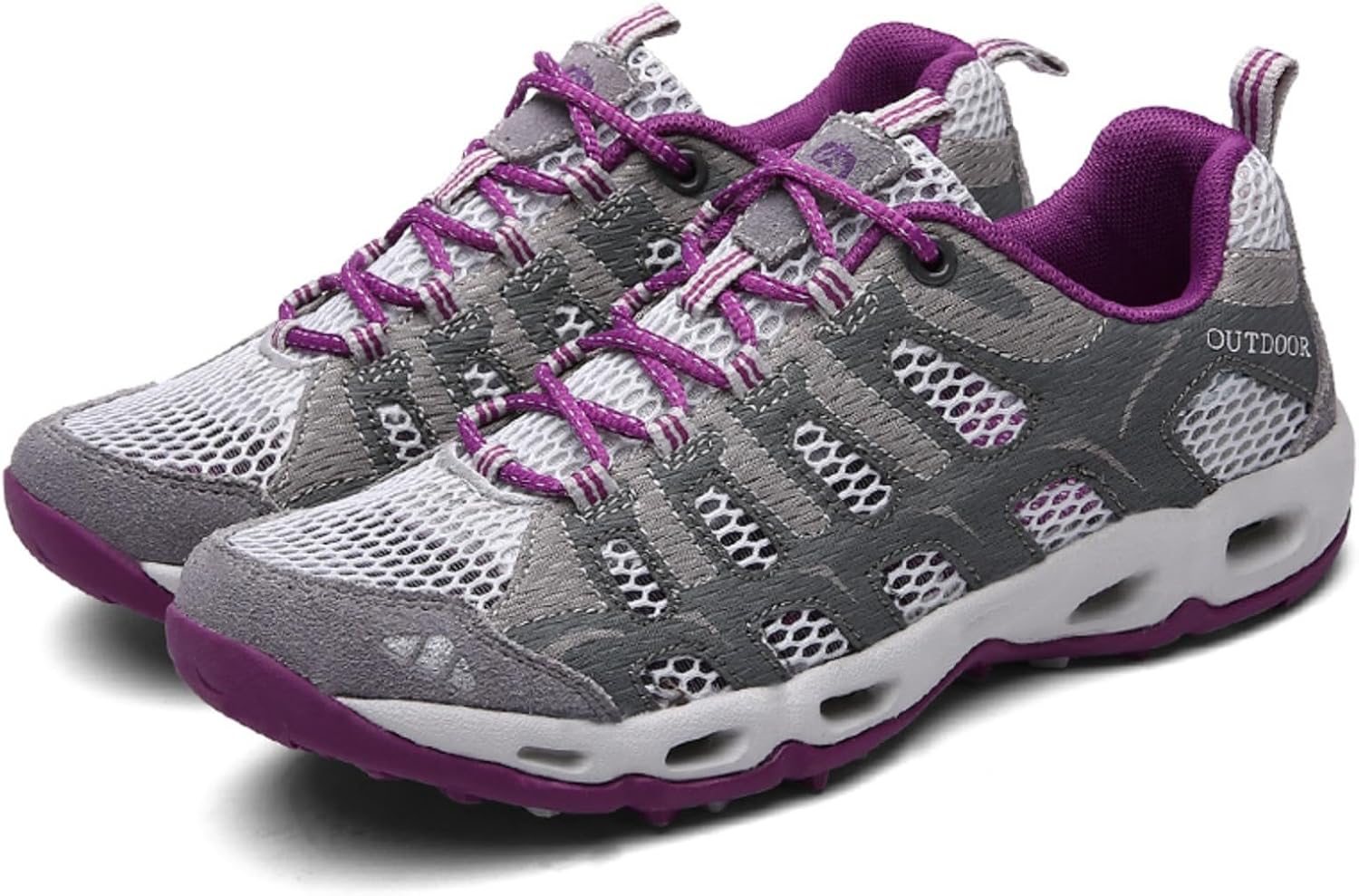 

Унисекс дышащие треккинговые кроссовки из сетки, легкие кроссовки для бега по тропам для мужчин и женщин с амортизирующей подошвой, всесезонная обувь для прогулок на открытом воздухе Azttoztto, светло-серый