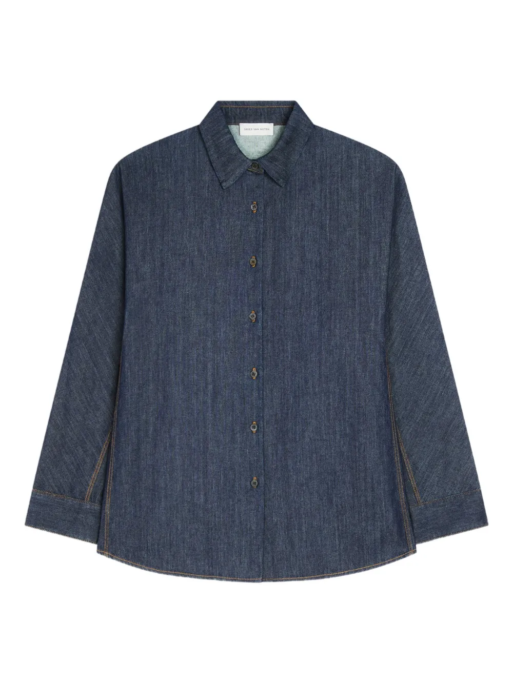 

Джинсовая рубашка с контрастной строчкой DRIES VAN NOTEN, синий
