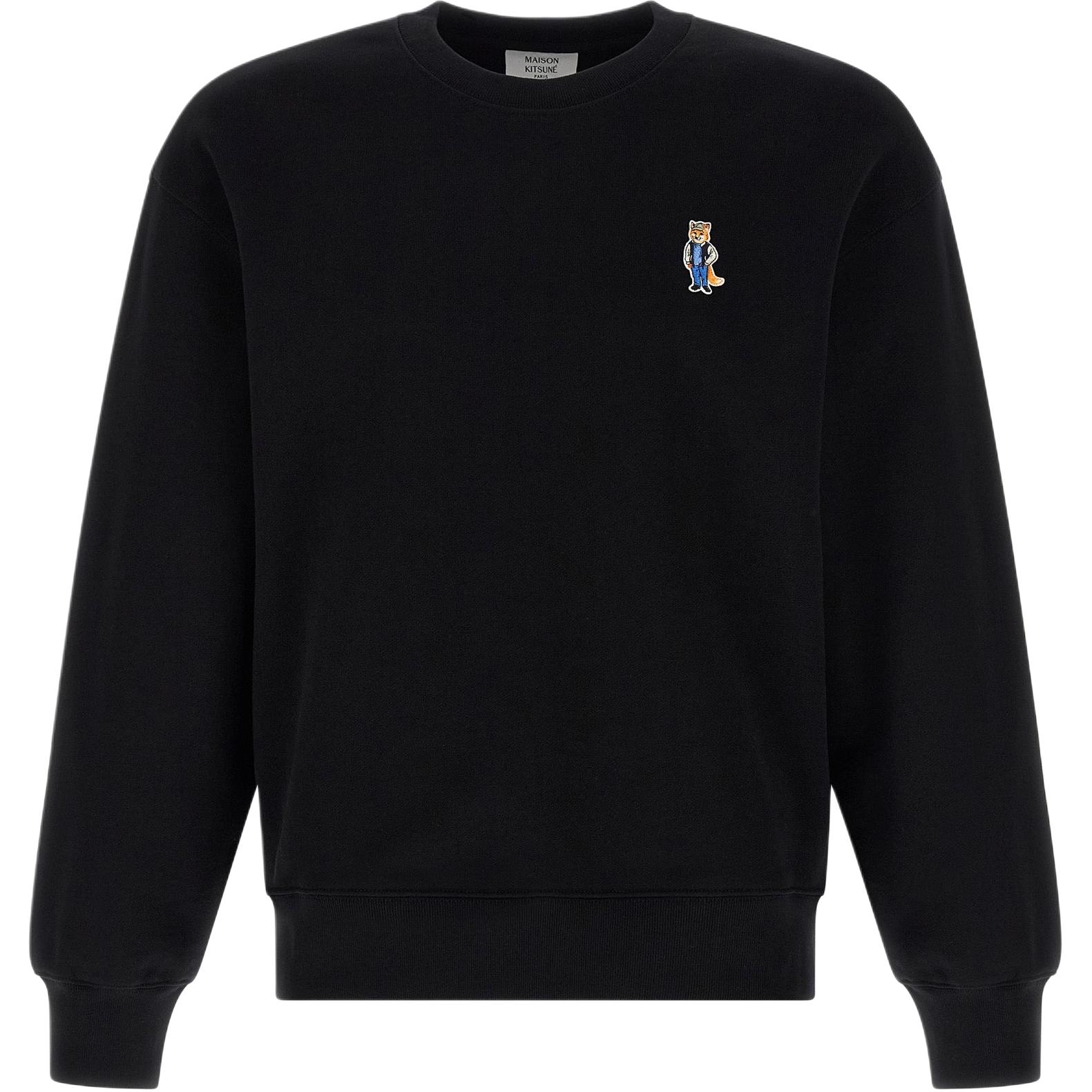 

Толстовка из хлопка с вышивкой Fox Maison Kitsune, черный