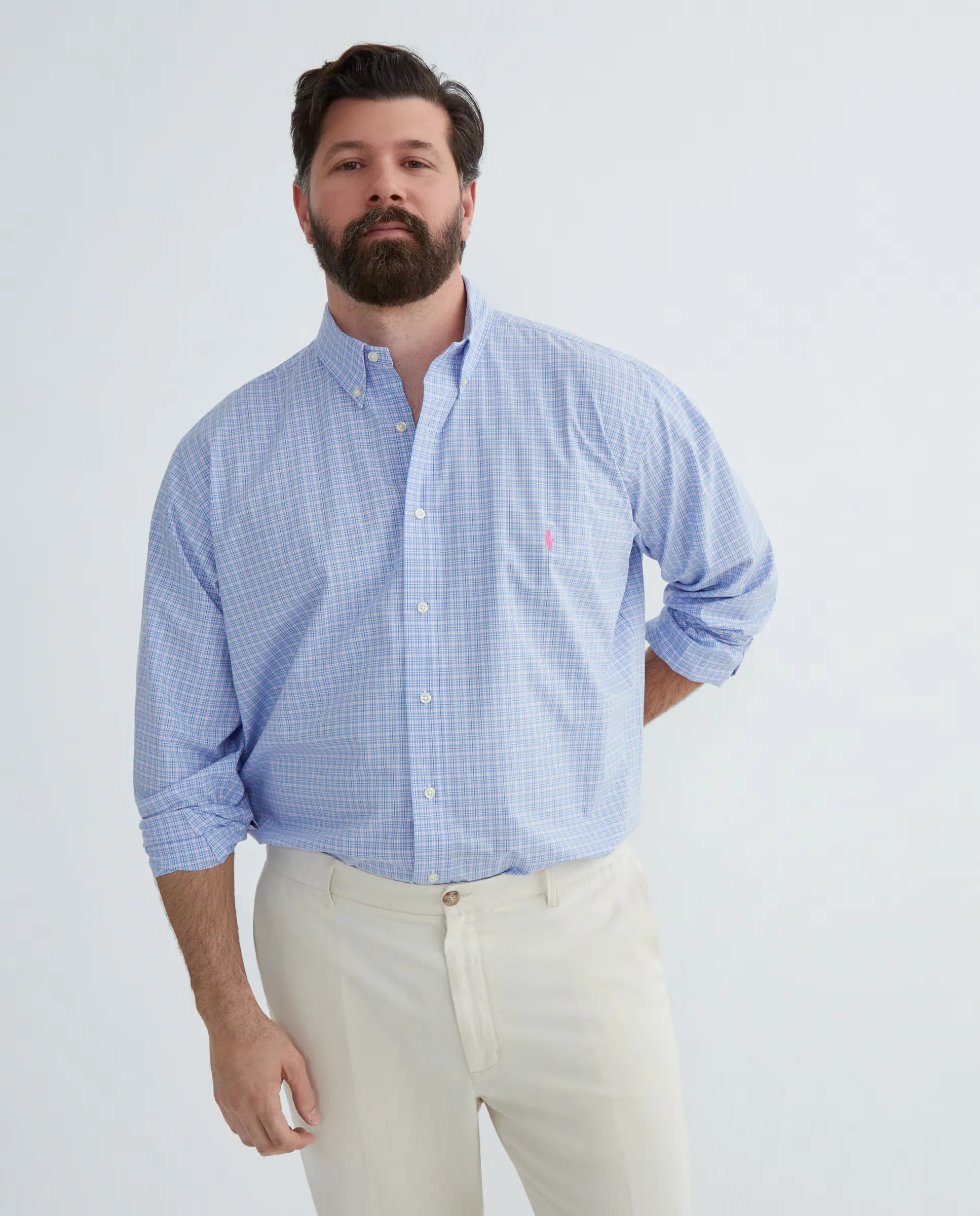 

Мужская хлопковая рубашка Regular fit Polo Ralph Lauren, розовый