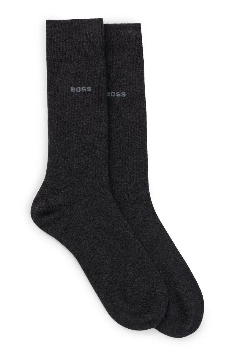 Деловые носки BOSS "2P RS Uni CC" (упаковка, 2 пары, 2 шт.), с логотипом бренда, цвет Charcoal 012 — фото 4