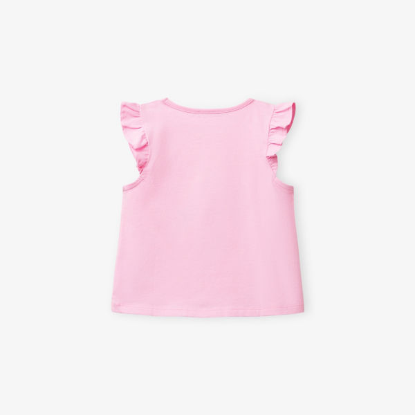 Футболка Benetton с рюшами, розовый — фото 3