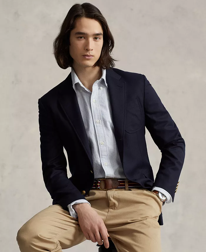 

Мужская классическая рубашка Oxford Custom Fit Polo Ralph Lauren, синий
