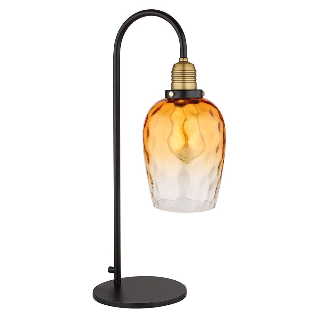 

Настольная лампа, металл, черная латунь, янтарное стекло, H 55 см Globo Lighting