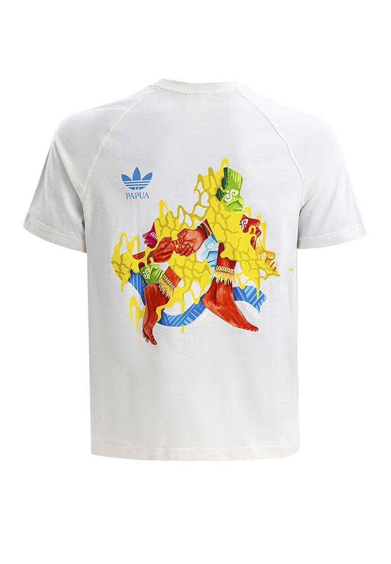 Футболка с графическим принтом, короткий рукав, Papua Adidas, белый