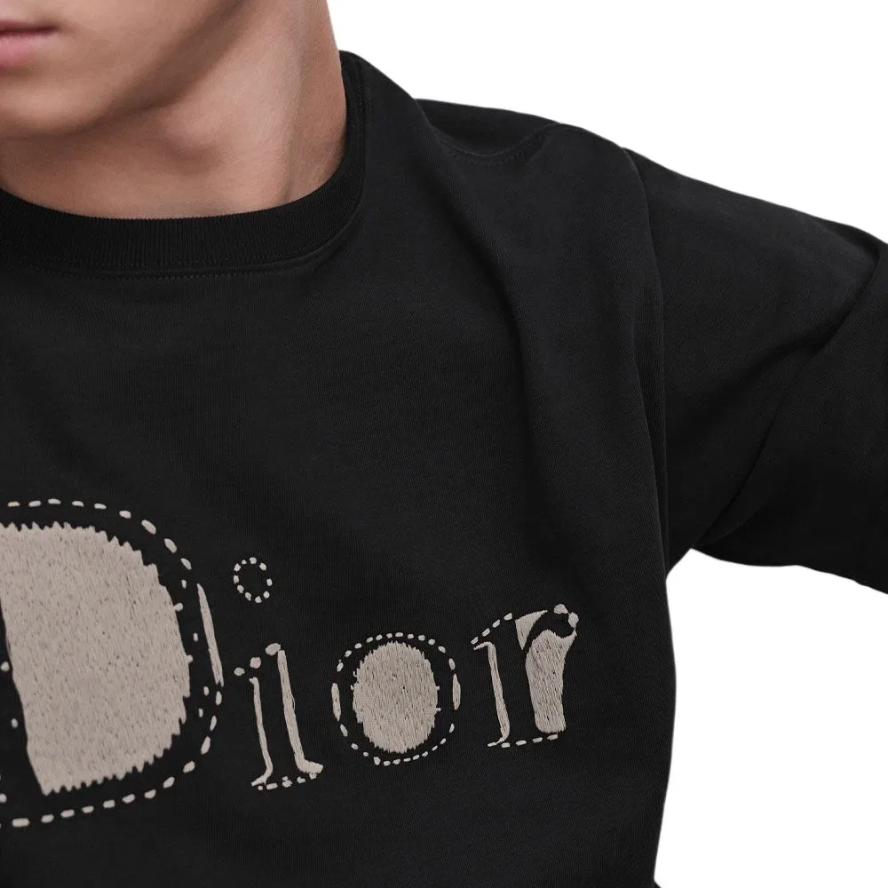Футболка мужская black, crew neck, moderate straight fit DIOR — фото 4