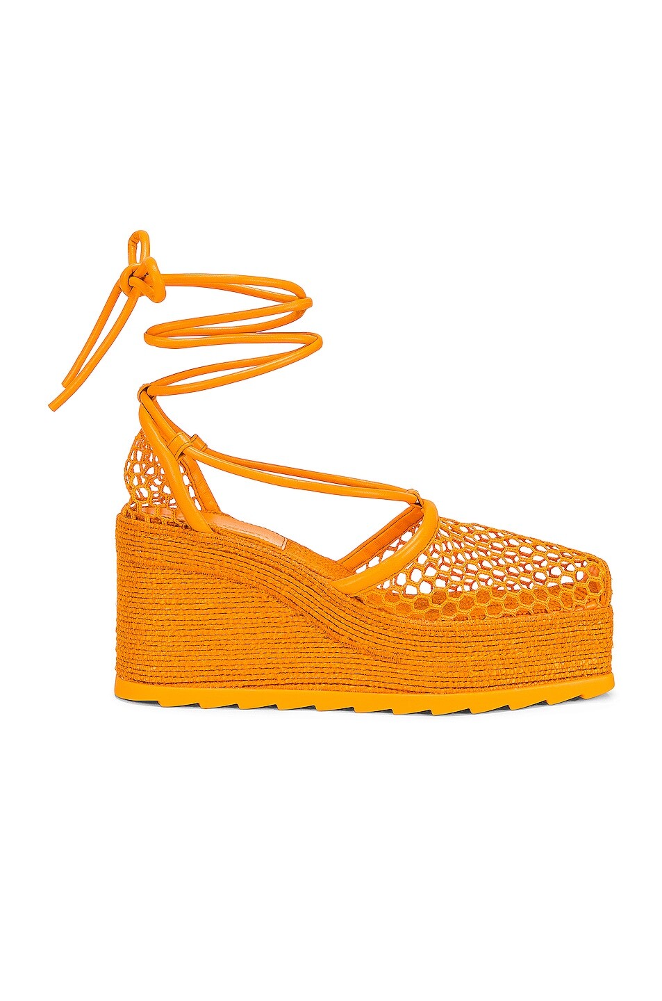 

Эспадрильи Bottega Veneta Stretch Lace Up, цвет Tangerine