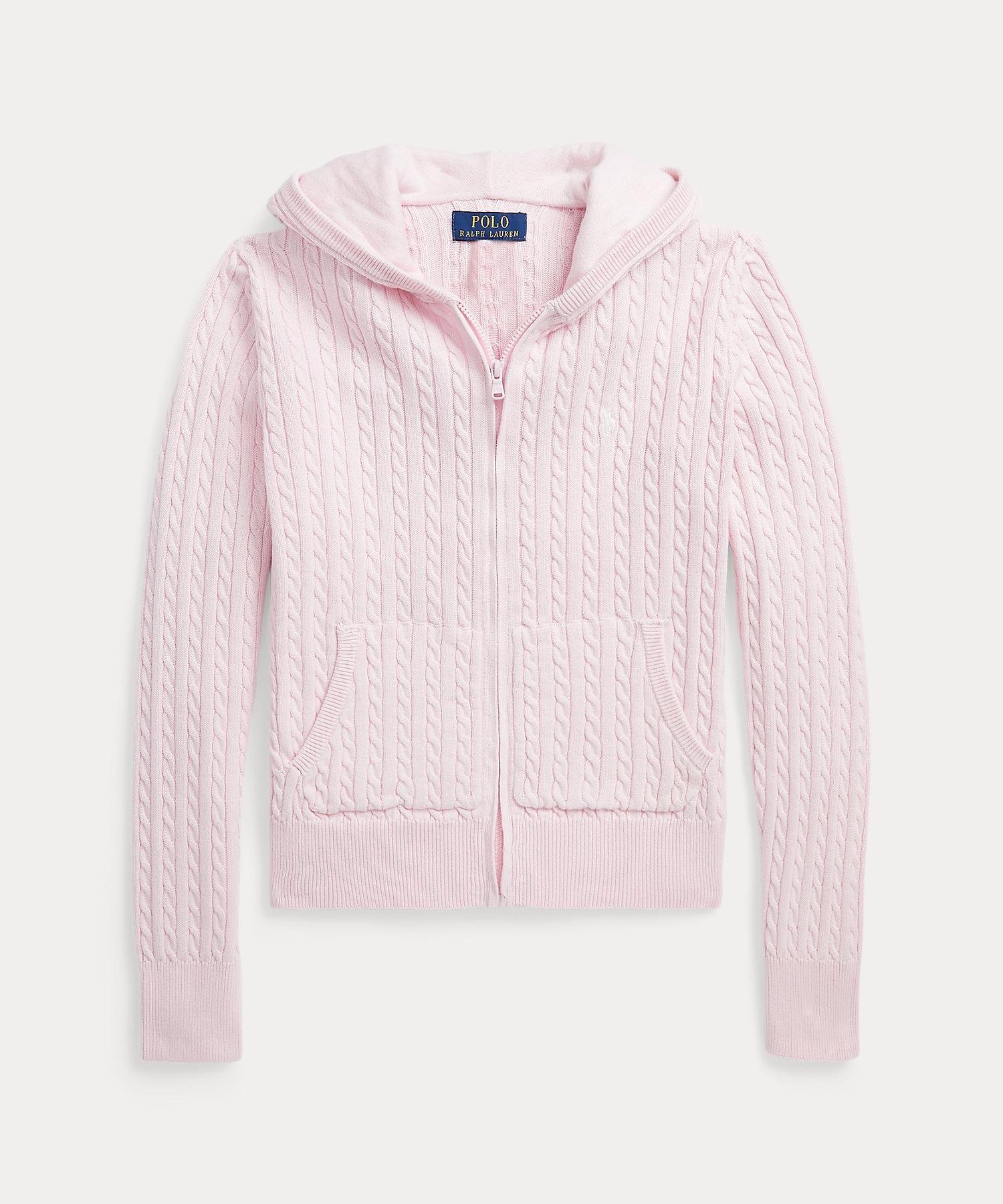 (Девочки 7-16 лет) Мини-толстовка на молнии из хлопка с косами Polo Ralph Lauren, 650 Pink