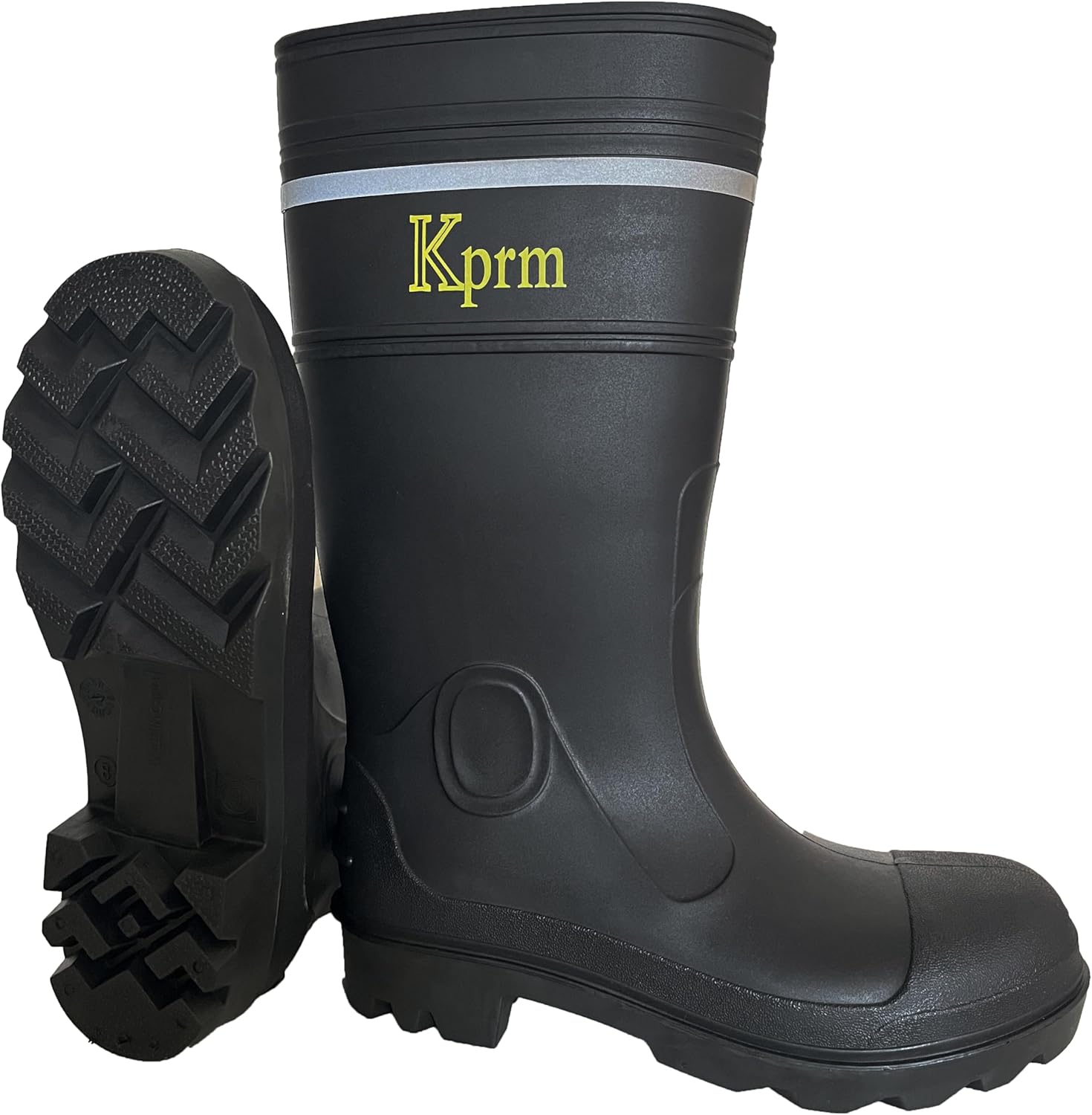 

Мужские резиновые сапоги Kprm с стальным носком, водонепроницаемые ПВХ резиновые сапоги для рыбалки и работы, противоскользящие, стальной