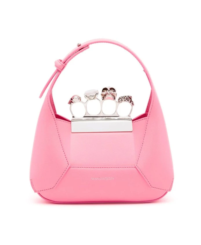 

Мини Сумка хобо Flamingo с драгоценными камнями Alexander Mcqueen, розовый