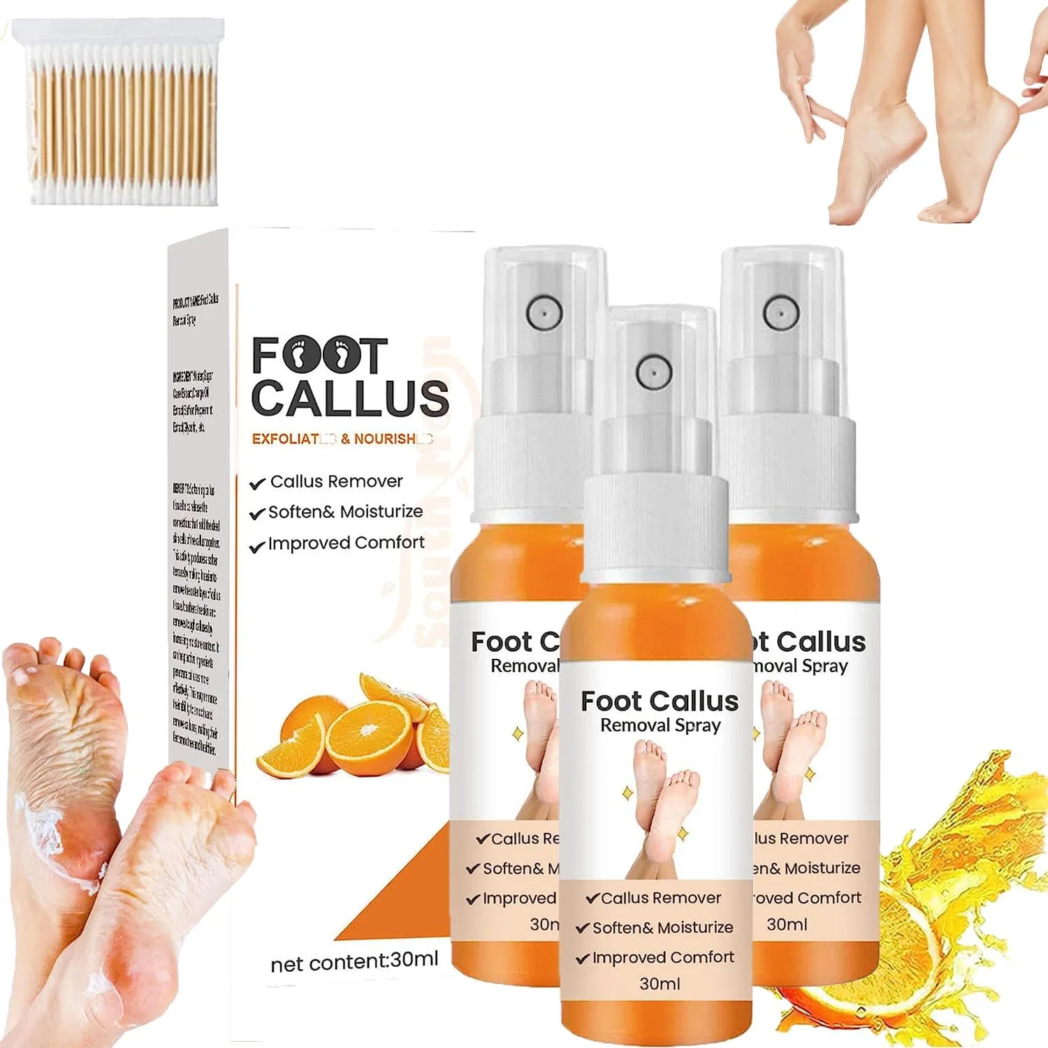 Спрей для удаления мозолей Gfouk Foot Callus Removal Spray, 30 мл Flluouzh