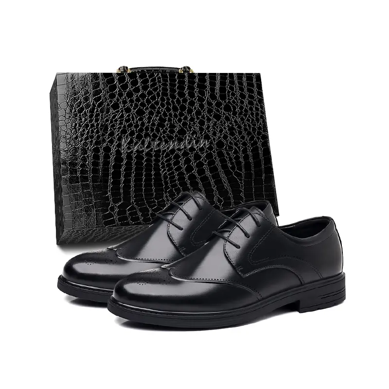 

Kaltendin Мужские туфли для костюма черные низкие кожаные коробка, цвет Black Leather Box