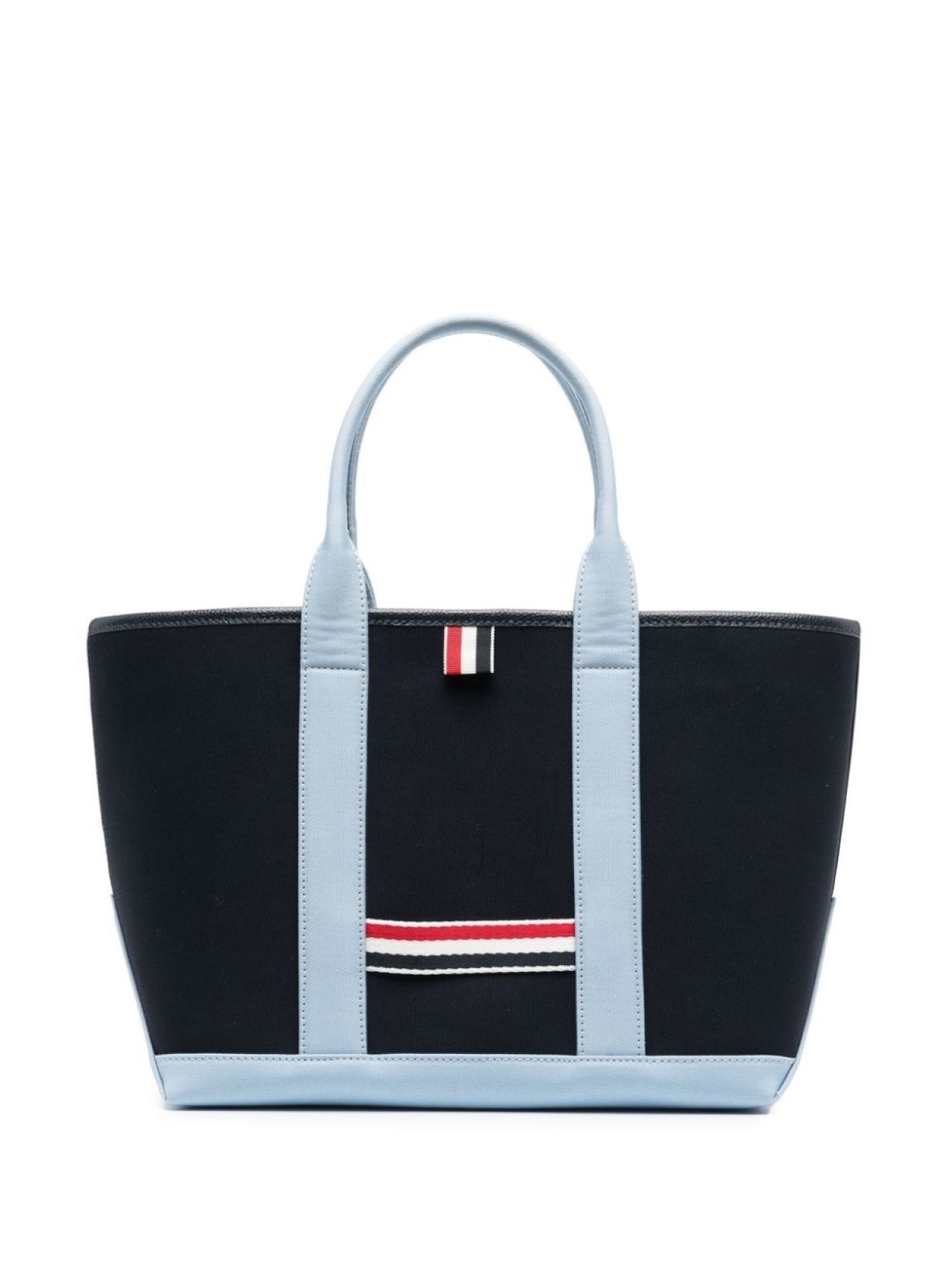 

Thom Browne RWB-stripe canvas tote bag, синий