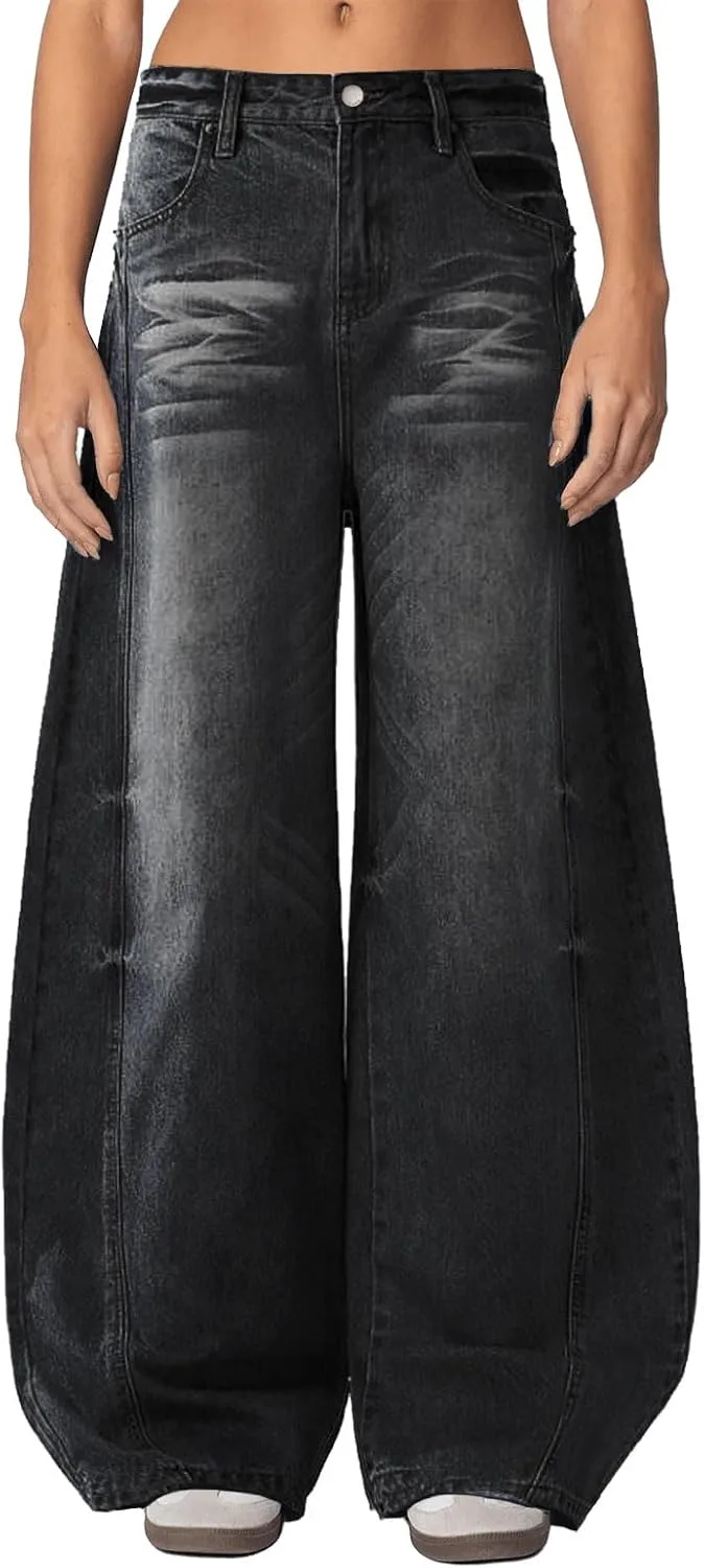 

Женские джинсы Vintage Wide Leg Y2K с карманами Djeanxa