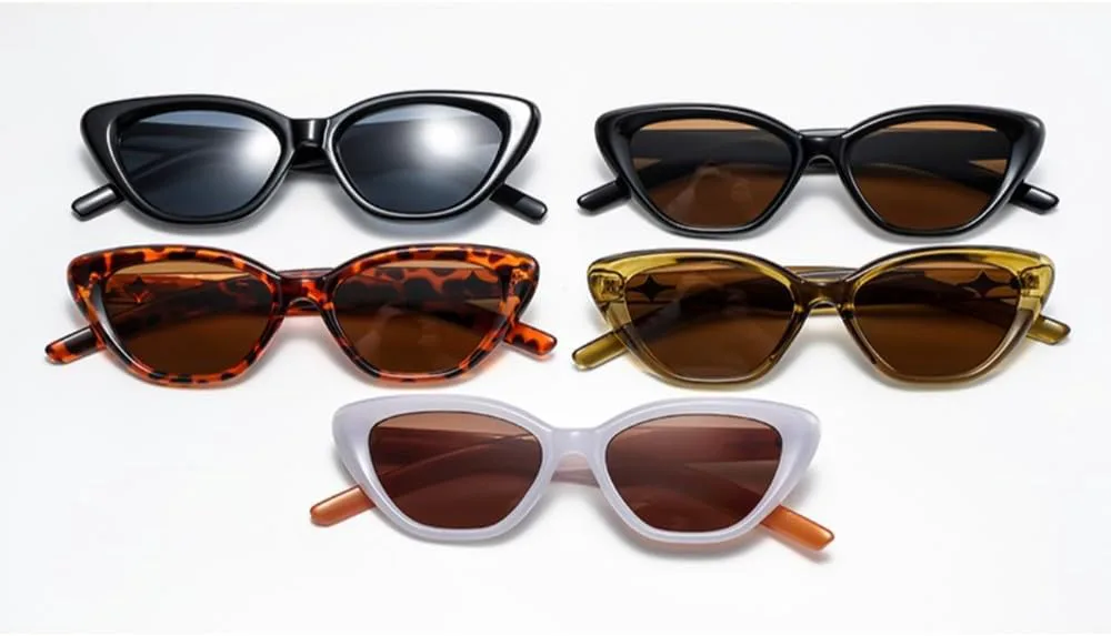 

Винтажные солнцезащитные очки «кошачий глаз» для женщин, классические солнцезащитные очки «кошачий глаз» с защитой от УФ-излучения UV400 UJNHGQ, Black Brown