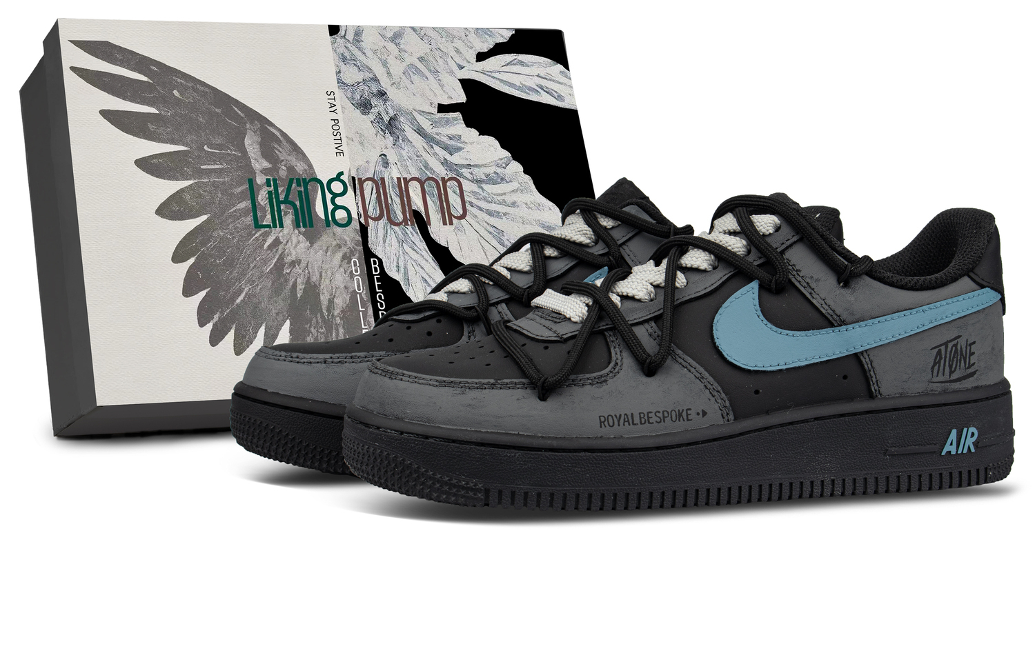 

Air Force 1 Cushioning, износостойкие низкие скейтерские кроссовки для мужчин Nike, черный