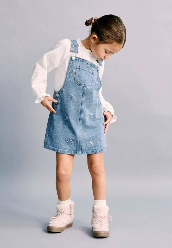 Детское джинсовое платье Mango Kids, Lichtblauw