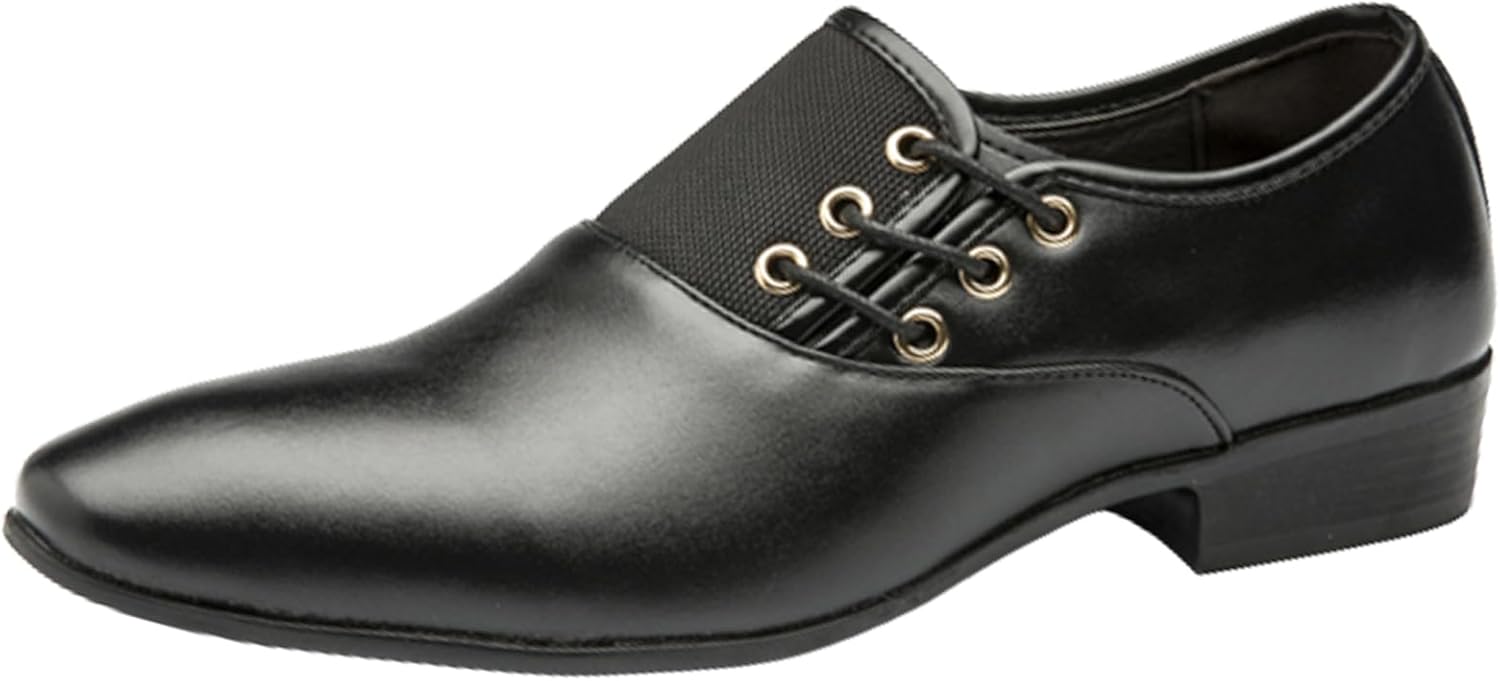 

Мужские повседневные слипоны ADMLZQQ с острым носком, свадебные туфли, роскошные деловые офисные туфли, черный