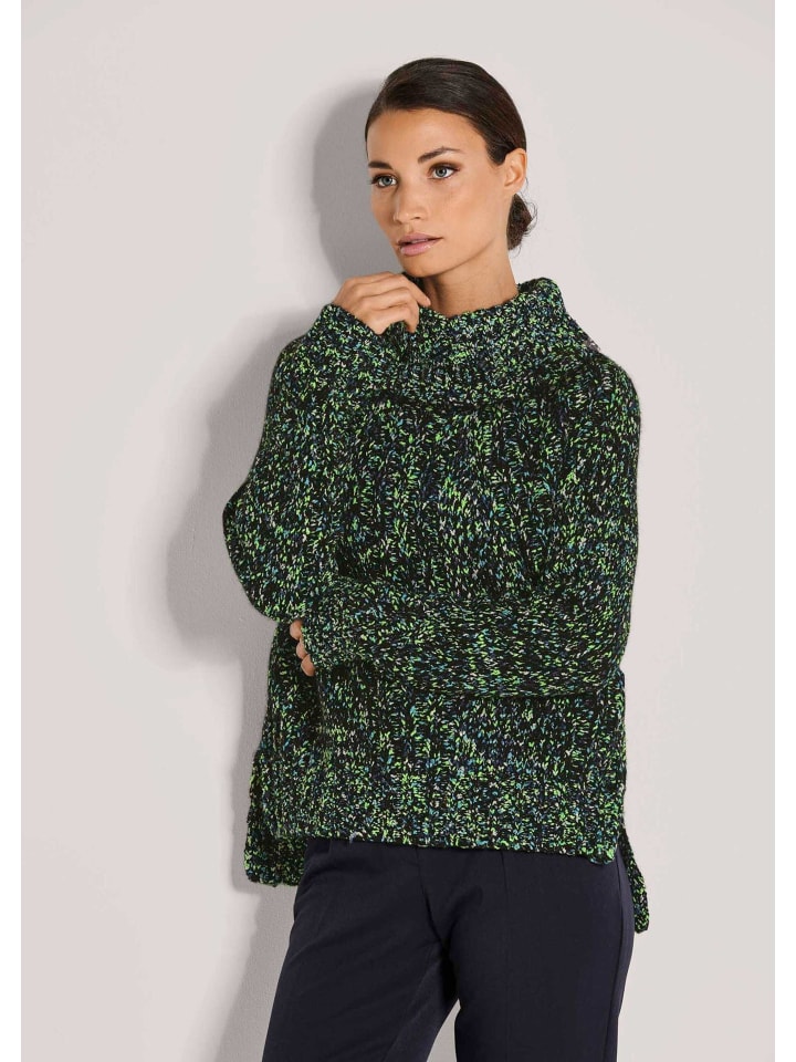 

MADELEINE Современный зимний свитер с высоким воротником темно-синего/бирюзового/разноцветного цвета