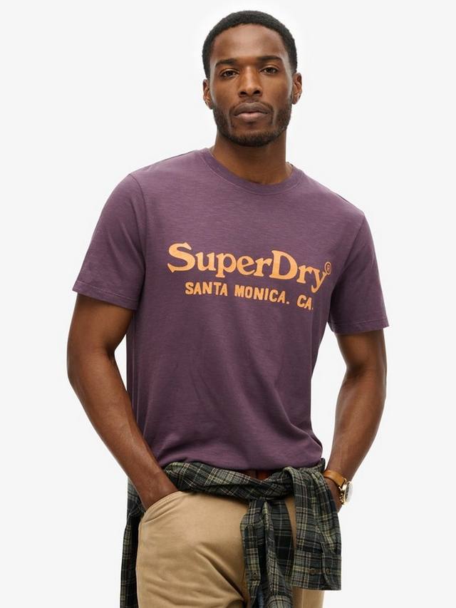 

Классическая футболка с логотипом venue Superdry, цвет Soot Purple Slub