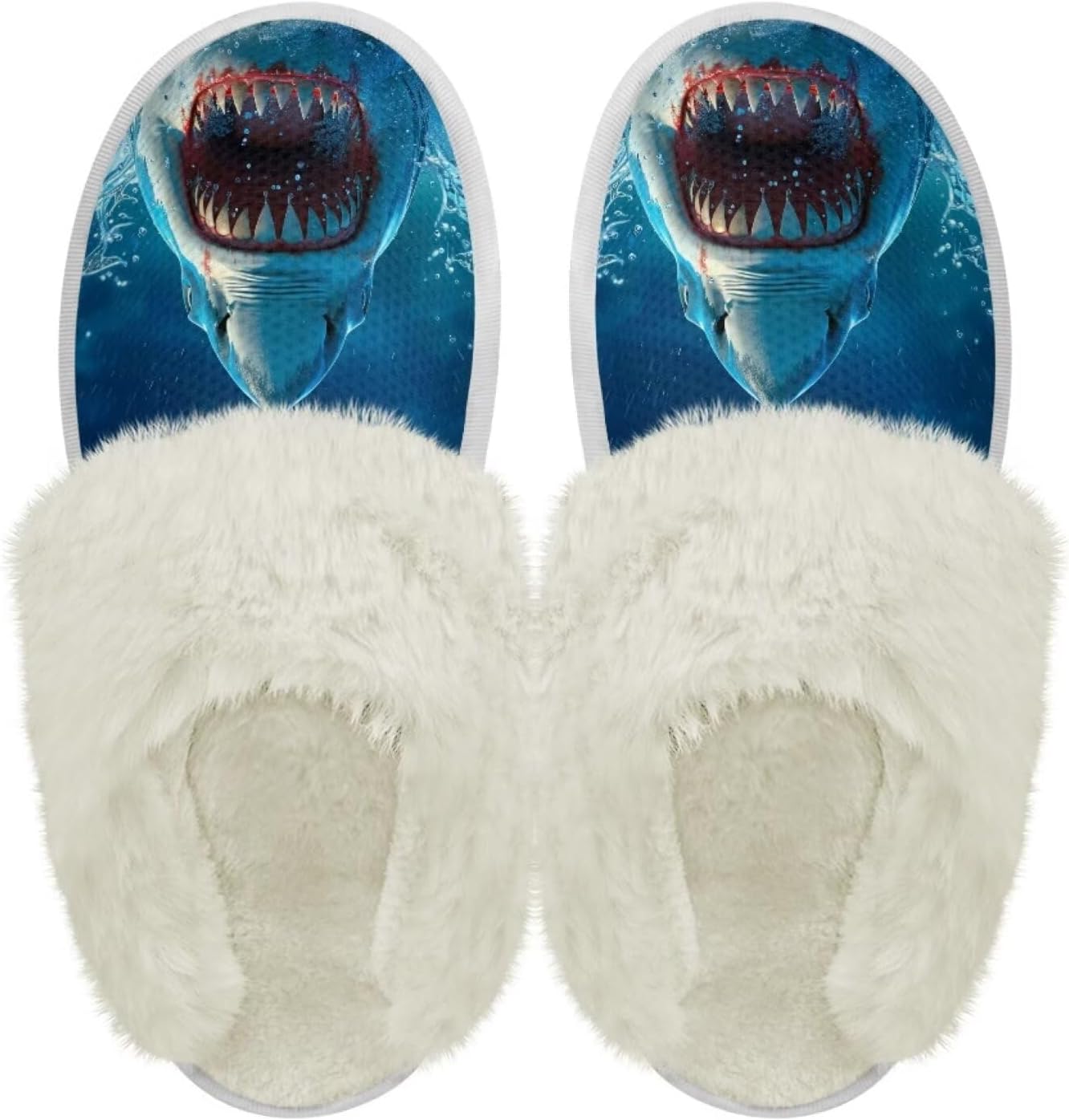 

Тапочки chaqlin Fuzzy Plush с меховой подкладкой, сабо для спальни и дома, унисекс, водонепроницаемые, с толстой подошвой, противоскользящие, удобные фланелевые зимние теплые тапочки для дома и улицы, синий