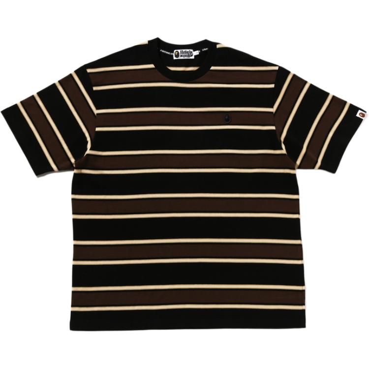 

Футболка с коротким рукавом в полоску A BATHING APE, черный