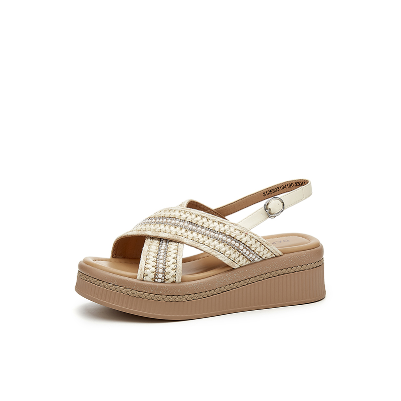 DAPHNE Женские сандалии на одной застежке бежевые, цвет Beige — фото 2