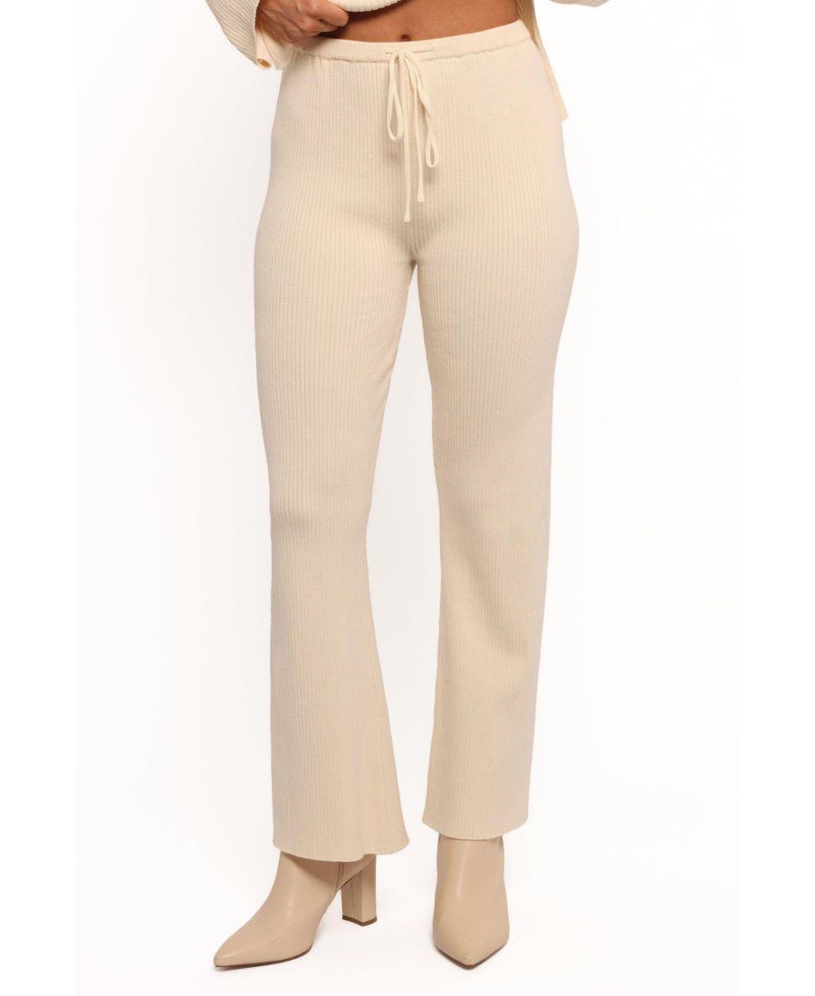 

Женские трикотажные брюки Beeba в рубчик Petal and Pup, Cream