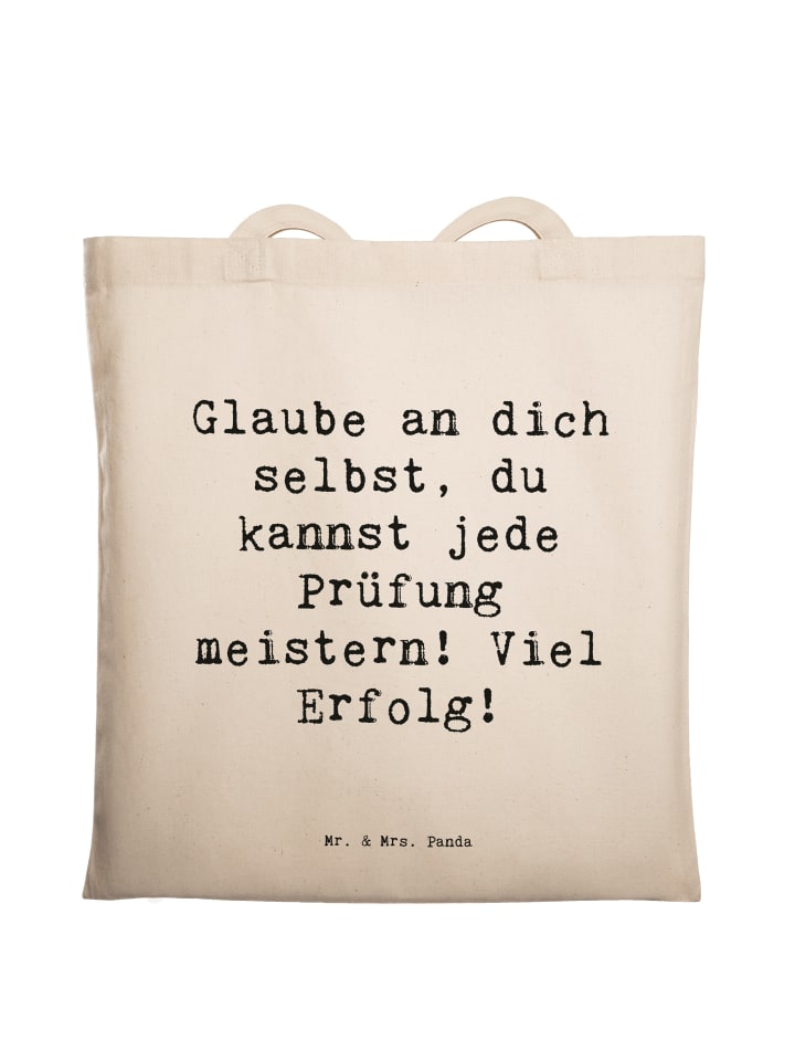

Сумка через плечо с надписью Сдать экзамены кремового цвета Mr. & Mrs. Panda