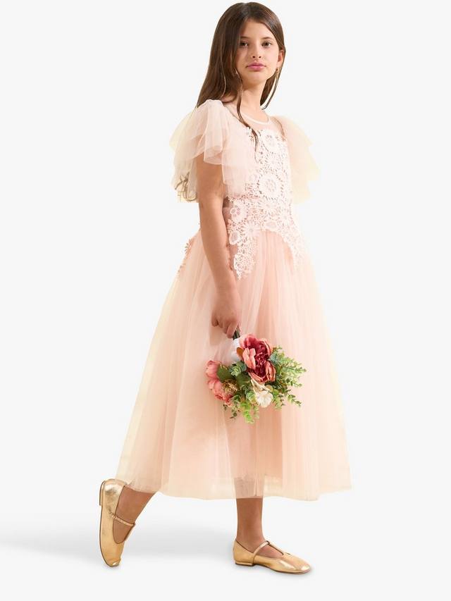

Детское платье Anelise с каскадными кружевами Angel & Rocket, Blush