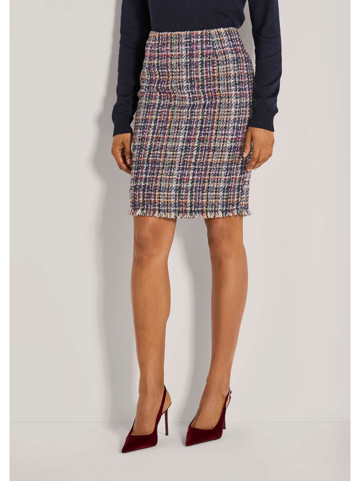 

MADELEINE Твидовая юбка-карандаш без пояса, черного, рубиново-красного и разноцветного цвета