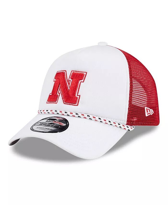 

Мужская белая/алая кепка Nebraska Huskers Court Sport Foam с А-образной рамкой 9FORTY, регулируемая кепка дальнобойщика New Era, белый