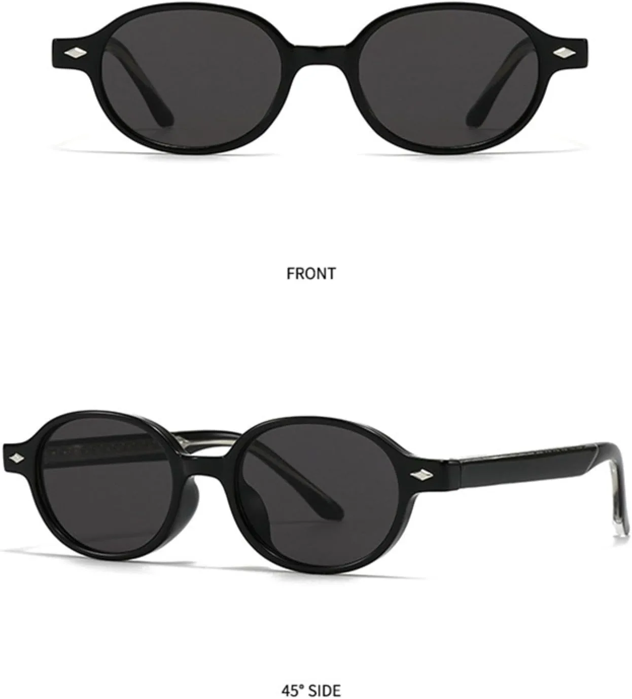 

Ретро маленькие овальные солнцезащитные очки для женщин, защита от УФ-излучения UV400, модные солнцезащитные очки для мужчин с заклепками TKKTLLT, Tea Tea