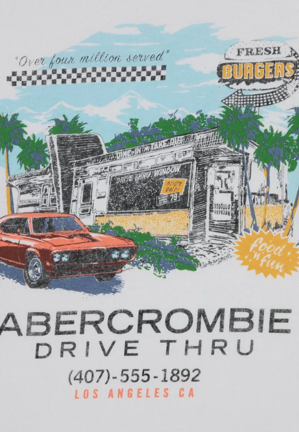 Футболка с принтом "свежие бургеры" Abercrombie & Fitch, Jet Stream — фото 3