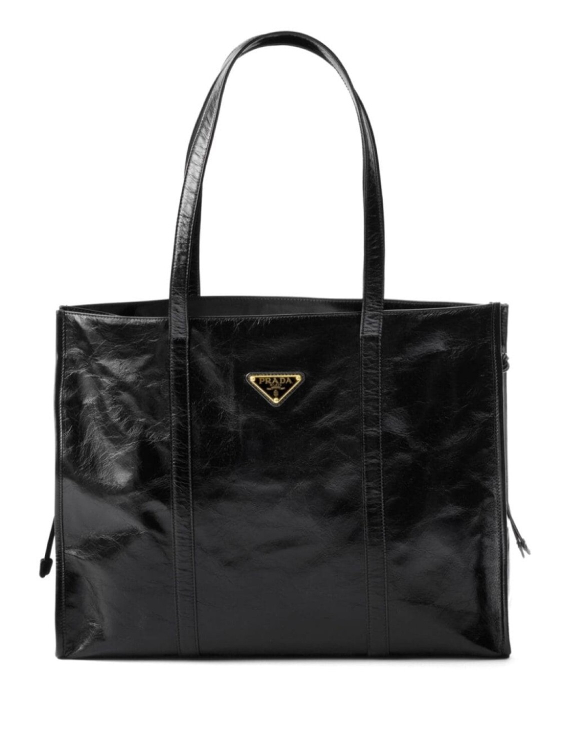 

Кожаная сумка-тоут Prada, черный