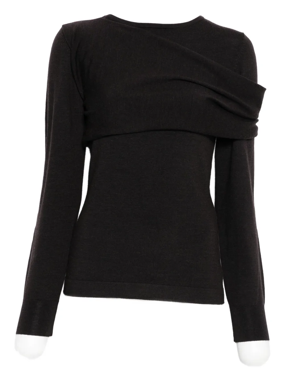 

Драпированный шерстяной свитер P.A.R.O.S.H., коричневый