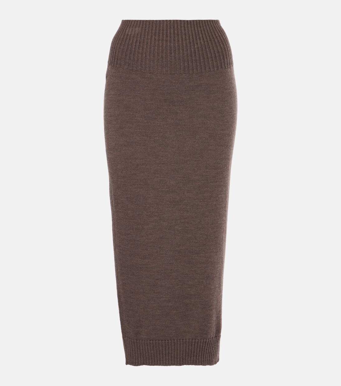 

Юбка миди из натуральной шерсти Melk Max Mara, цвет nocciola