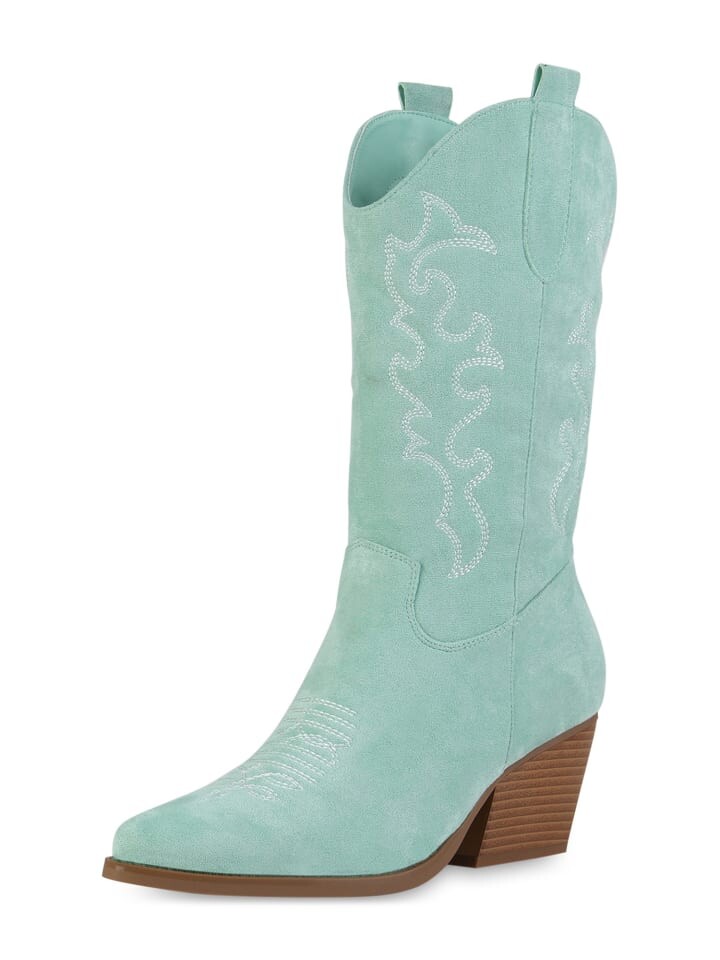 Сапоги VAN HILL Cowboystiefel Evelyn, цвет Türkis Velours