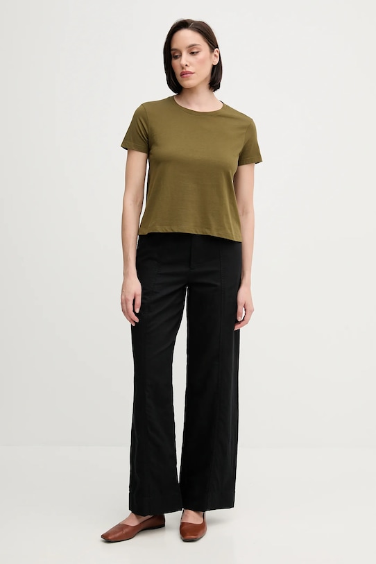 

Хлопковая футболка Sisley, зеленый