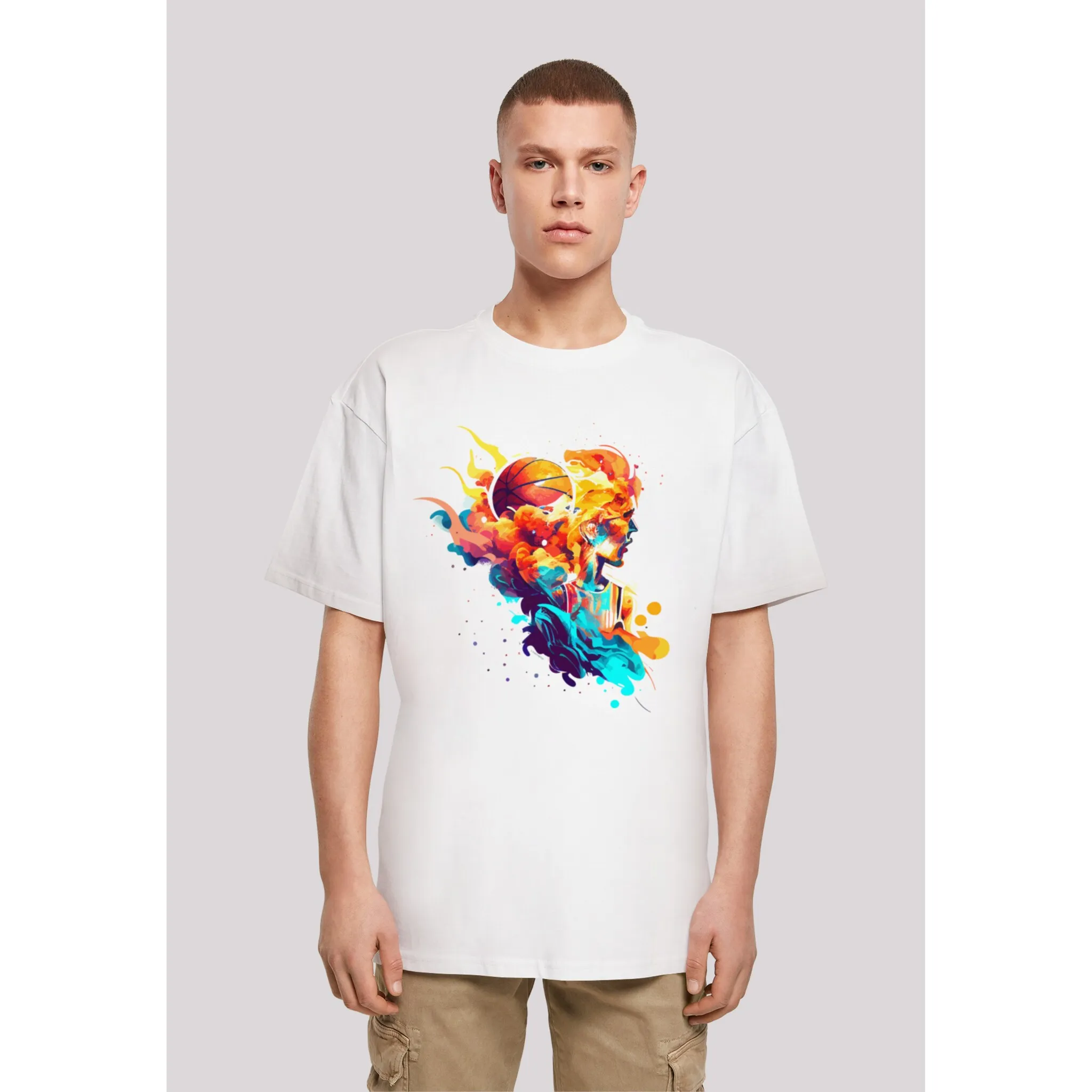 

Футболка F4NT4STIC "Футболка Basketball Sport Player OVERSIZE", принт, белый