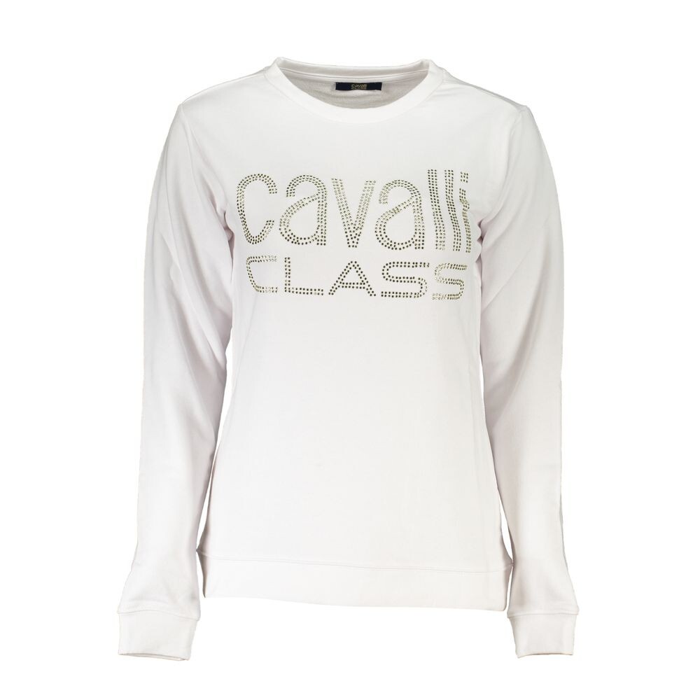 

Белый хлопковый свитер cavalli CLASS