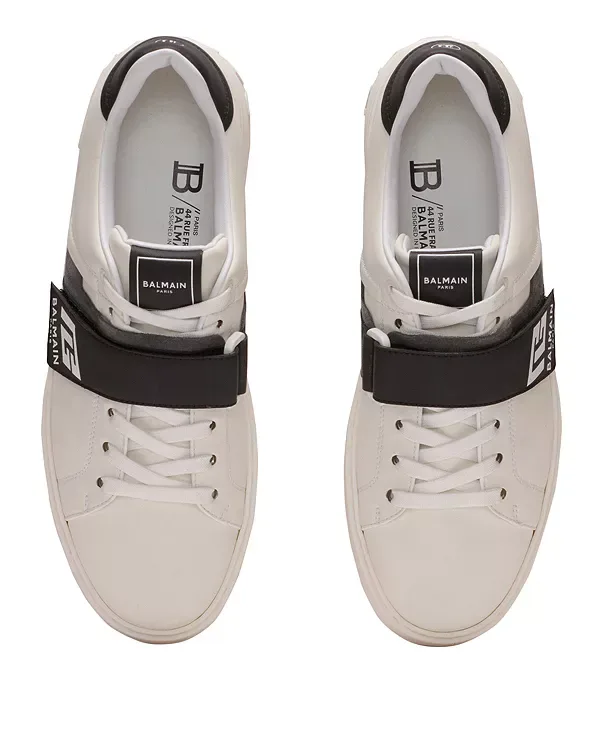 Кроссовки B-Court с язычком из поликарбоната Balmain, White — фото 3